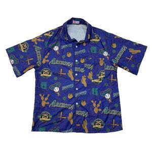 Arizona Diamondbacks Shirt Mens M Medium Button Up D-Backs Hawaiian Budweiser